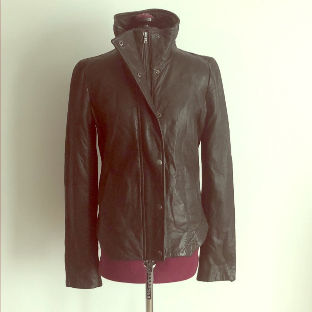 New Gap Black Leather Jacket (XS)